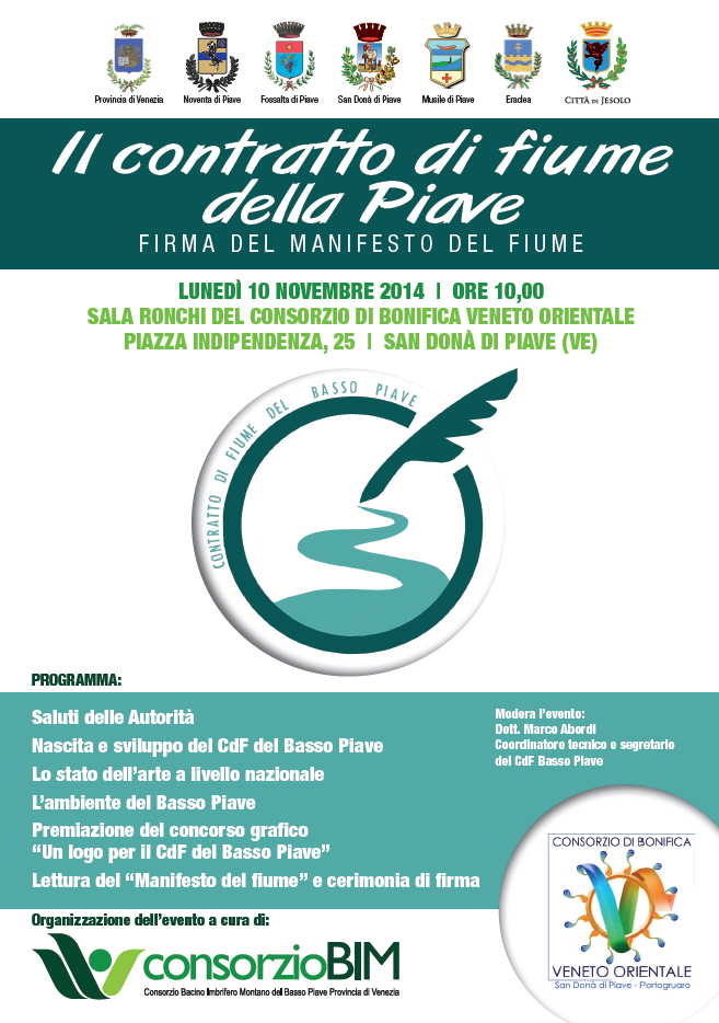 locandina Evento Il contratto di fiume della piave